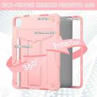 For iPad Pro 11 2024 T Holder Robot Silicone Hybrid PC Tablet Case(Rose Gold) - 3