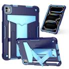 For iPad Pro 11 2024 T Holder Robot Silicone Hybrid PC Tablet Case(Navy Blue Blue) - 1