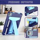 For iPad Pro 11 2024 T Holder Robot Silicone Hybrid PC Tablet Case(Navy Blue Blue) - 2