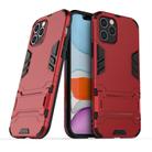 For iPhone 12 / 12 Pro PC + TPU Shockproof Protective Case with Invisible Holder(Red) - 1