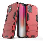 For iPhone 12 mini PC + TPU Shockproof Protective Case with Invisible Holder(Red) - 1