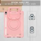 For iPad Air 11 2024 Handle Grip Holder Silicone Hybrid PC Tablet Case with Strap(Rose Gold) - 2