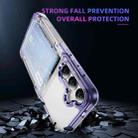 For Samsung Galaxy S22 5G Card Holder Acrylic Hybrid TPU Phone Case(Transparent Purple) - 3