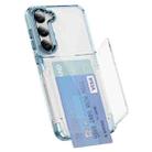 For Samsung Galaxy S22+ 5G Card Holder Acrylic Hybrid TPU Phone Case(Transparent Blue) - 1