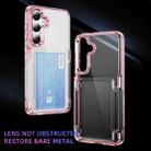 For Samsung Galaxy S22 Ultra 5G Card Holder Acrylic Hybrid TPU Phone Case(Transparent Pink) - 2