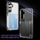 For Samsung Galaxy S22 Ultra 5G Card Holder Acrylic Hybrid TPU Phone Case(Transparent Black) - 2