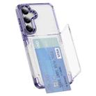 For Samsung Galaxy S23 FE 5G Card Holder Acrylic Hybrid TPU Phone Case(Transparent Purple) - 1