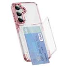 For Samsung Galaxy S24+ 5G Card Holder Acrylic Hybrid TPU Phone Case(Transparent Pink) - 1