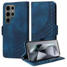 For Samsung Galaxy S24 Ultra 5G Embossed Rhombus Starry Leather Phone Case(Blue) - 1