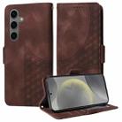 For Samsung Galaxy S24+ 5G Embossed Rhombus Starry Leather Phone Case(Brown) - 1