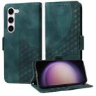 For Samsung Galaxy S23 5G Embossed Rhombus Starry Leather Phone Case(Green) - 1