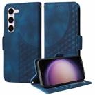 For Samsung Galaxy S23 5G Embossed Rhombus Starry Leather Phone Case(Blue) - 1