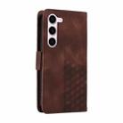 For Samsung Galaxy S23 5G Embossed Rhombus Starry Leather Phone Case(Brown) - 3