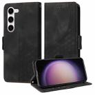 For Samsung Galaxy S23+ 5G Embossed Rhombus Starry Leather Phone Case(Black) - 1