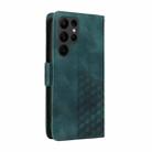 For Samsung Galaxy S23 Ultra 5G Embossed Rhombus Starry Leather Phone Case(Green) - 3