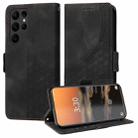 For Samsung Galaxy S23 Ultra 5G Embossed Rhombus Starry Leather Phone Case(Black) - 1
