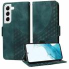 For Samsung Galaxy S22 5G Embossed Rhombus Starry Leather Phone Case(Green) - 1
