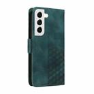 For Samsung Galaxy S22 5G Embossed Rhombus Starry Leather Phone Case(Green) - 3