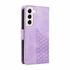For Samsung Galaxy S22 5G Embossed Rhombus Starry Leather Phone Case(Purple) - 3