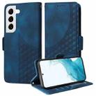 For Samsung Galaxy S22+ 5G Embossed Rhombus Starry Leather Phone Case(Blue) - 1