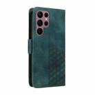 For Samsung Galaxy S22 Ultra 5G Embossed Rhombus Starry Leather Phone Case(Green) - 3