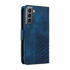 For Samsung Galaxy S21 5G Embossed Rhombus Starry Leather Phone Case(Blue) - 3