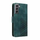 For Samsung Galaxy S21+ 5G Embossed Rhombus Starry Leather Phone Case(Green) - 3