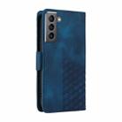For Samsung Galaxy S21+ 5G Embossed Rhombus Starry Leather Phone Case(Blue) - 3