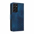 For Samsung Galaxy S21 Ultra 5G Embossed Rhombus Starry Leather Phone Case(Blue) - 3