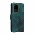 For Samsung Galaxy S20 Ultra Embossed Rhombus Starry Leather Phone Case(Green) - 3