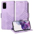 For Samsung Galaxy S20+ Embossed Rhombus Starry Leather Phone Case(Purple) - 1