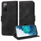 For Samsung Galaxy S20 FE Embossed Rhombus Starry Leather Phone Case(Black) - 1