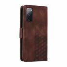 For Samsung Galaxy S20 FE Embossed Rhombus Starry Leather Phone Case(Brown) - 3