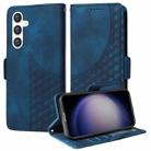 For Samsung Galaxy S23 FE 5G Embossed Rhombus Starry Leather Phone Case(Blue) - 1