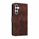 For Samsung Galaxy S23 FE 5G Embossed Rhombus Starry Leather Phone Case(Brown) - 3