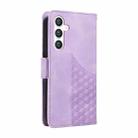 For Samsung Galaxy S23 FE 5G Embossed Rhombus Starry Leather Phone Case(Purple) - 3