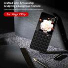 For Honor Magic V Flip Black Frame Woven Texture PU Phone Case(Black) - 2