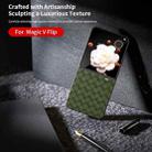 For Honor Magic V Flip Black Frame Woven Texture PU Phone Case(Green) - 2