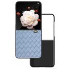 For Honor Magic V Flip Black Frame Woven Texture PU Phone Case(Light Blue) - 1