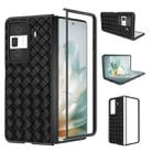 For Honor Magic Vs3 Black Frame Woven Texture PU Phone Case(Black) - 1