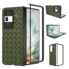 For Honor Magic Vs3 Black Frame Woven Texture PU Phone Case(Green) - 1