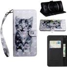 For iPhone 12 / 12 Pro 3D Painting Pattern Coloured Drawing Horizontal Flip PU Leather Case with Holder & Card Slots & Wallet & Lanyard(Cat) - 1