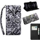 For iPhone 12 / 12 Pro 3D Painting Pattern Coloured Drawing Horizontal Flip PU Leather Case with Holder & Card Slots & Wallet & Lanyard(Black Lace) - 1