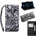 For iPhone 12 Pro Max 3D Painting Pattern Coloured Drawing Horizontal Flip PU Leather Case with Holder & Card Slots & Wallet & Lanyard(Black Lace) - 1