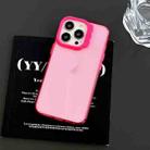 For iPhone 14 Pro Colorful Wavy Circle PC Hybrid TPU Phone Case(Rose Red) - 2