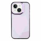 For iPhone 15 Colorful Wavy Circle PC Hybrid TPU Phone Case(Purple) - 1