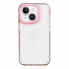 For iPhone 15 Colorful Wavy Circle PC Hybrid TPU Phone Case(Pink) - 1