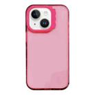 For iPhone 15 Colorful Wavy Circle PC Hybrid TPU Phone Case(Rose Red) - 1