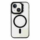 For iPhone 13 MagSafe Colorful Wavy Circle PC Hybrid TPU Phone Case(Black) - 1