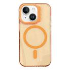 For iPhone 13 MagSafe Colorful Wavy Circle PC Hybrid TPU Phone Case(Orange) - 1
